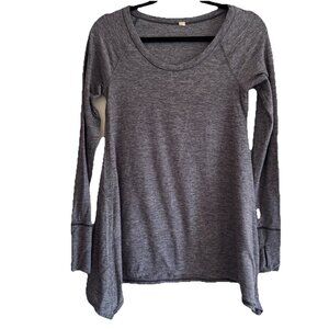 Lululemon Rehearsal Long Sleeve Shirt Women’s Size 6 Tunic Gray Dance Thumbholes